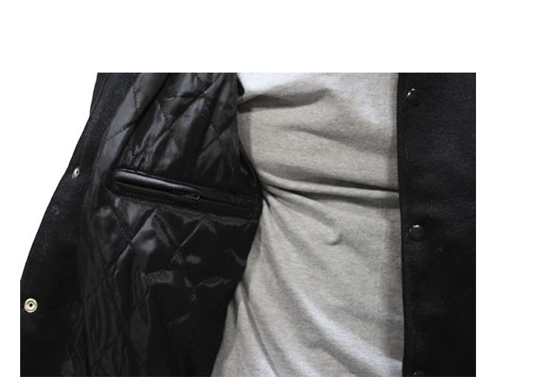Men's Black & White Varsity Baseball Jacket
