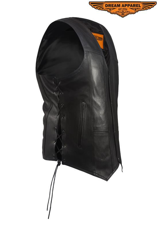 Mens Plain Vest With Side Laces