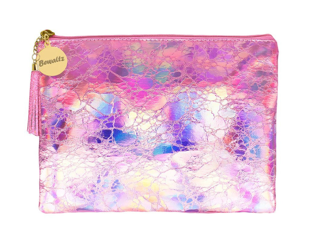 Spring Fling Holographic Makeup Pouch - Pink
