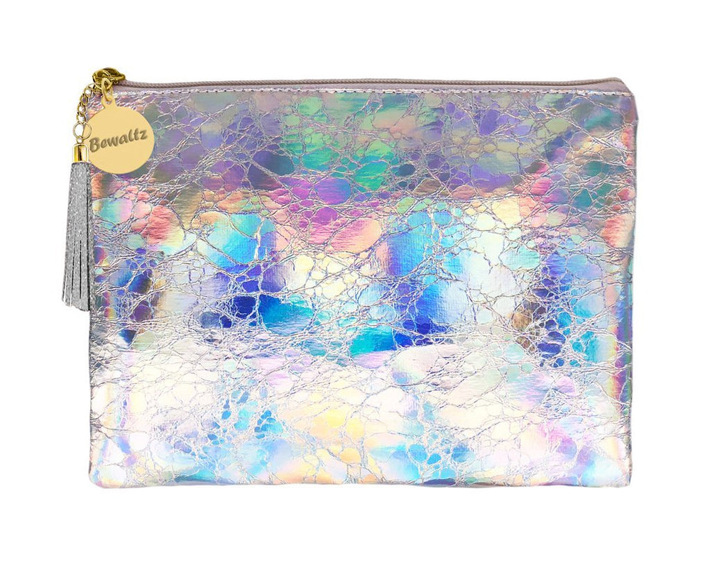 Spring Fling Holographic Makeup Pouch - Silver