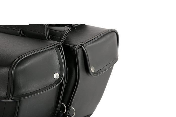 Motorcycle Saddlebag With 4 Tie Down Ribbons