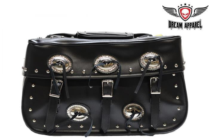 PVC Motorcycle Saddlebag With Studs