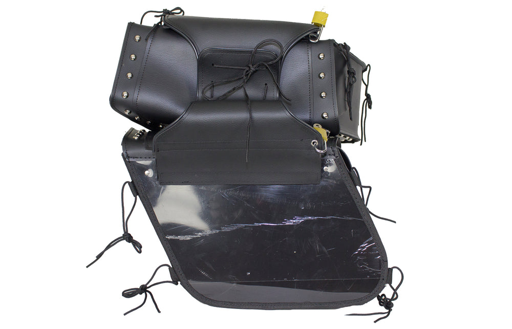 Black Concealed Carry Saddlebag with Studs