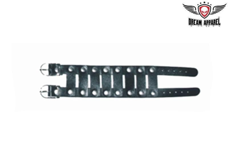 Black Leather Wristband