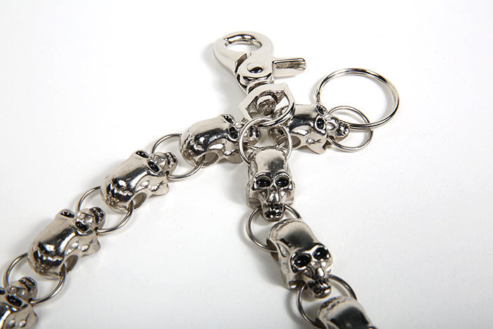 Biker Chain With 15 Skulls